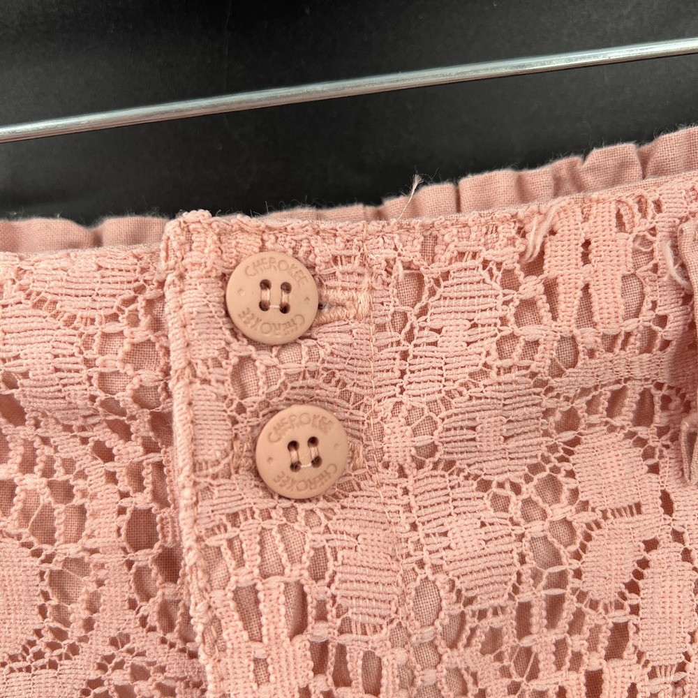 Vintage 80s high waist pleated lace cottagecore pale pink mom pants tapered 14 - Picture 8 of 16